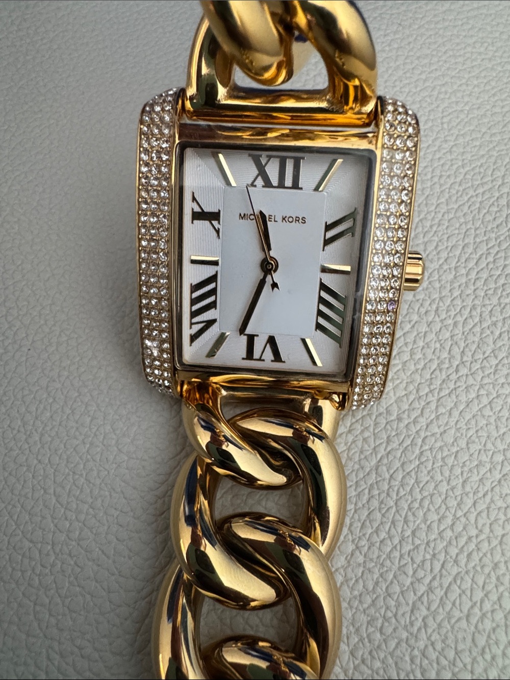 Michael Kors Gold Chain-Link Crystal Accent Women's Watch - Picture 7 of 11